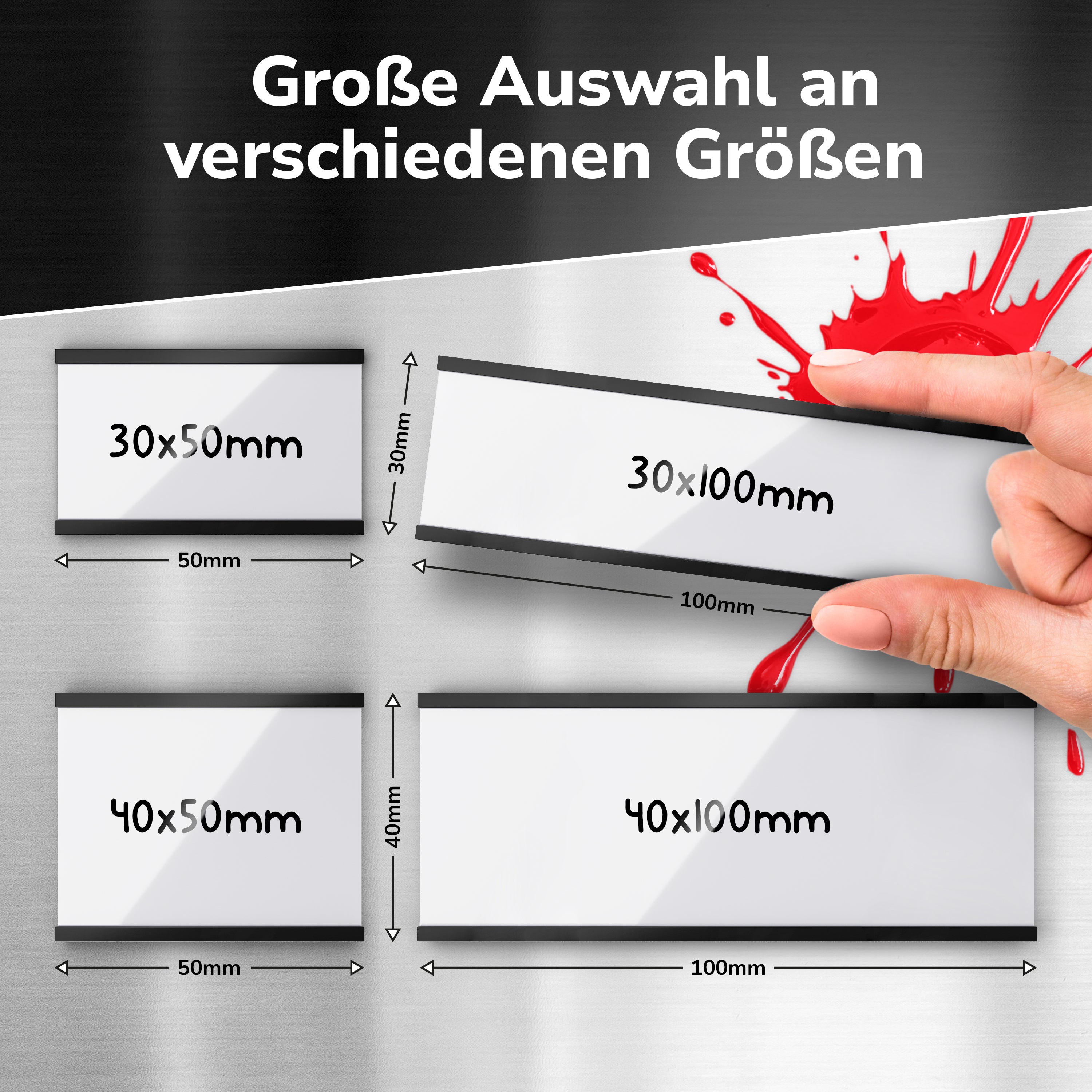 Magnet C-Profil Magnetische Etikettenhalter - 50 Stück