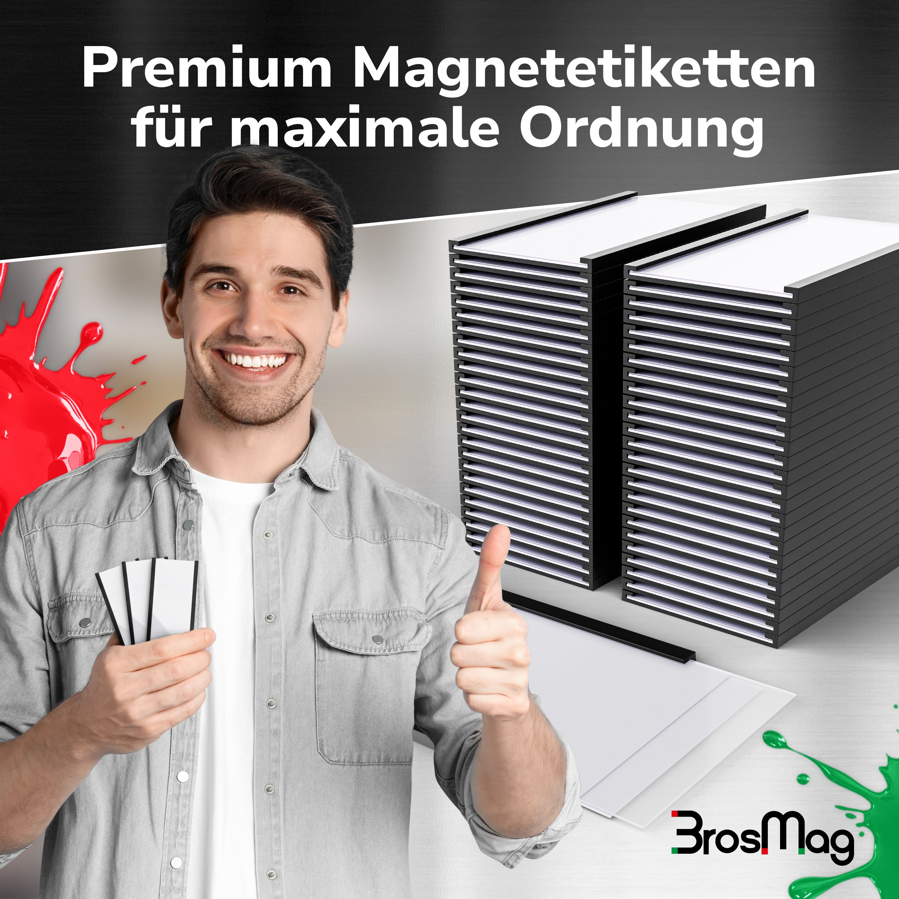 Magnet C-Profil Magnetische Etikettenhalter - 50 Stück