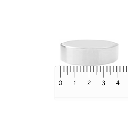 Scheibenmagnet Ø 40 x 10mm Neodym N35, Nickel - hält 19 kg