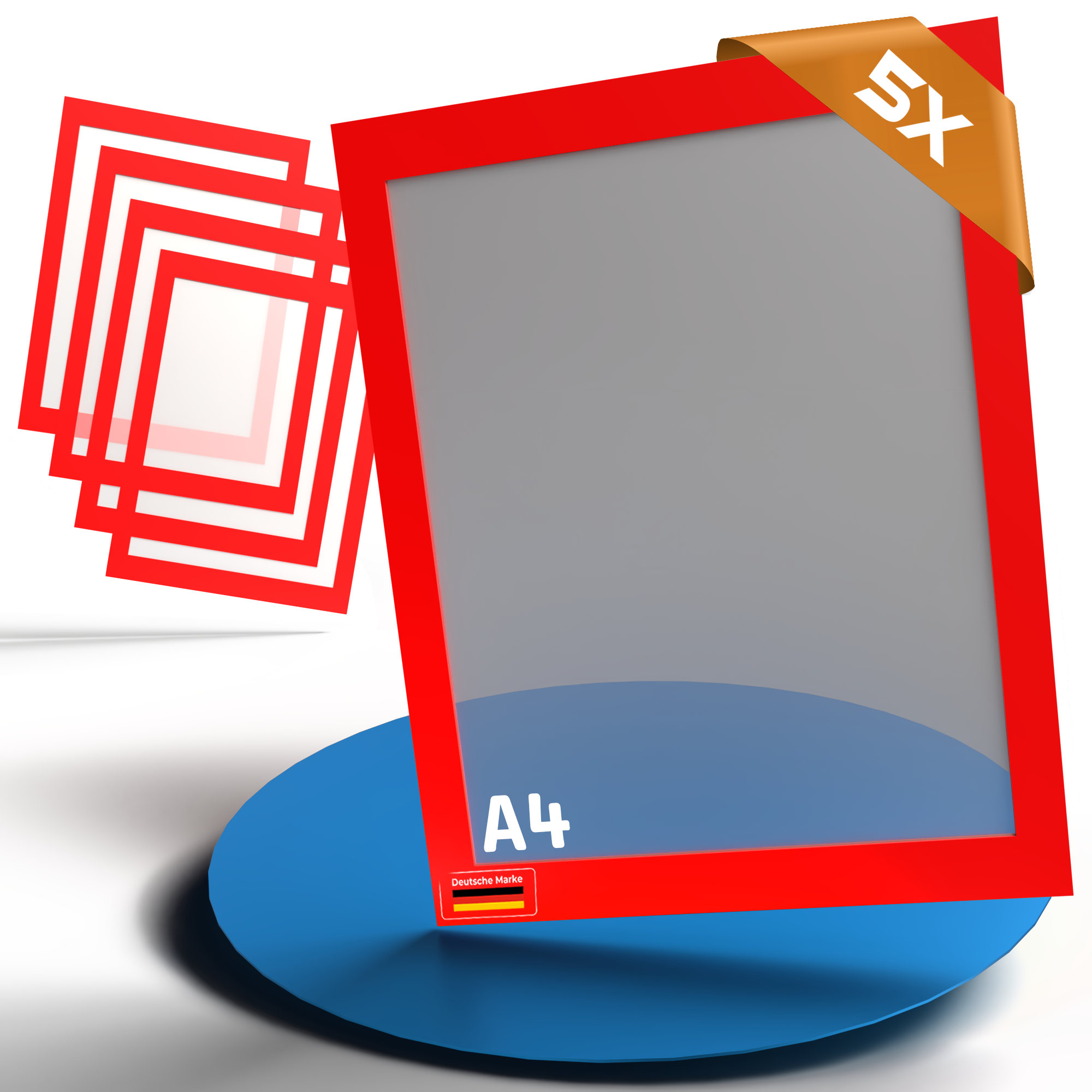 Magnetrahmen A4 - Magnetische Sichttasche Einstecktasche - 5 Stück